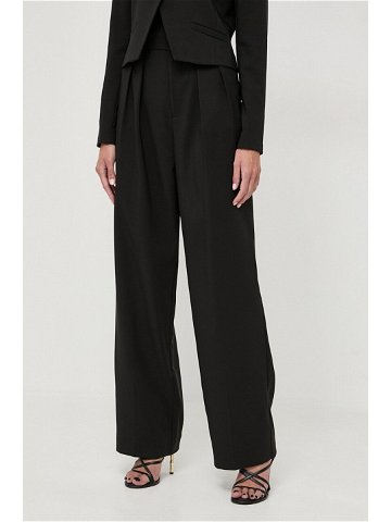 Kalhoty Custommade Penny dámské černá barva jednoduché high waist 999425550