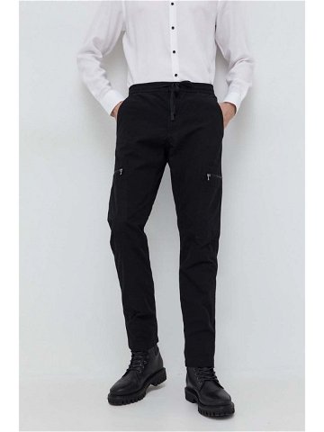 Kalhoty HUGO pánské černá barva jednoduché 50505851