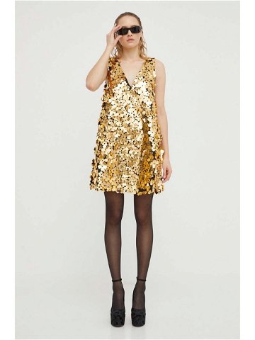 Šaty Stine Goya zlatá barva mini SG5498