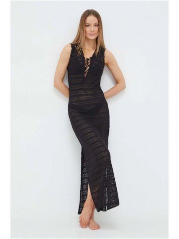 Plážové šaty Karl Lagerfeld Maddie černá barva