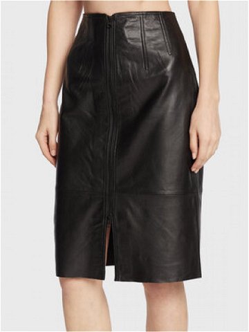 Bruuns Bazaar Kožená sukně Petrah Mille BBW3081 Černá Regular Fit