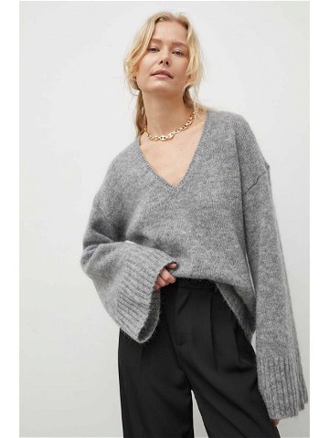 Vlněný svetr By Malene Birger dámský šedá barva hřejivý