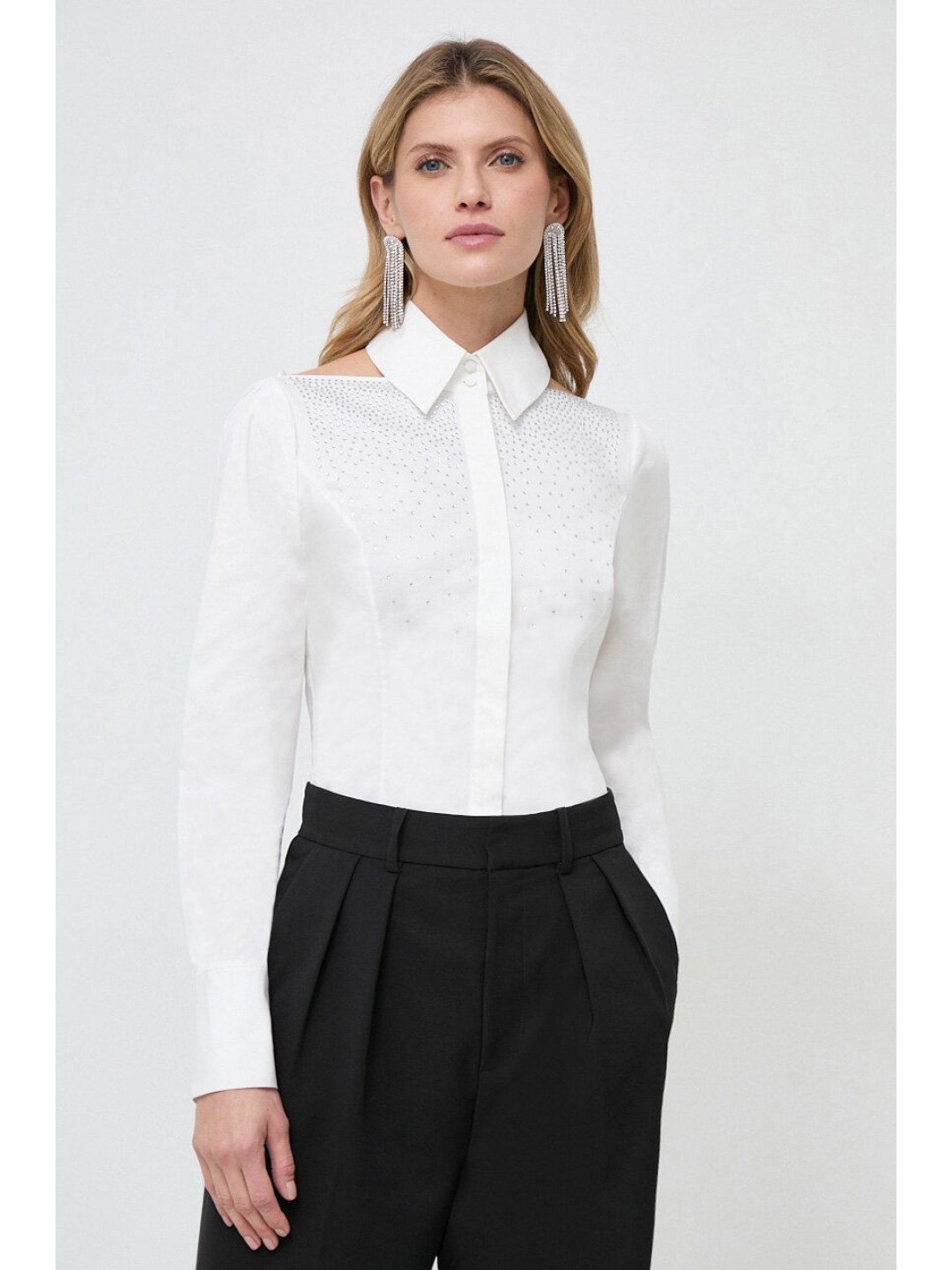 Košile Karl Lagerfeld dámská bílá barva regular s klasickým límcem
