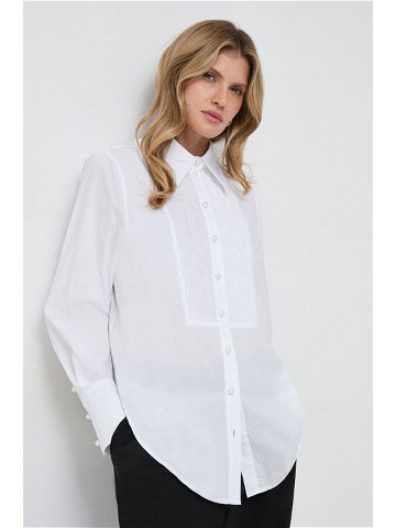 Košile Custommade bílá barva regular s klasickým límcem