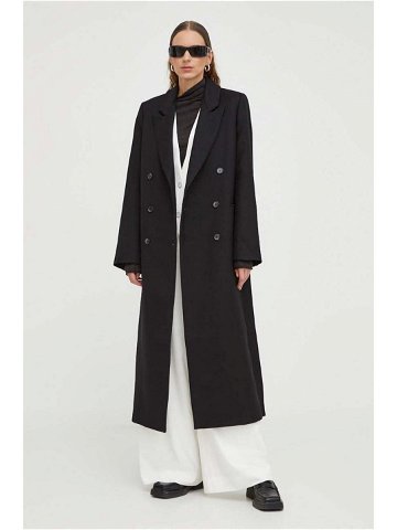 Vlněný kabát Lovechild černá barva přechodný dvouřadový 9294195