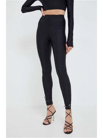 Legíny Versace Jeans Couture dámské černá barva s aplikací 76HACE05 CJXXE