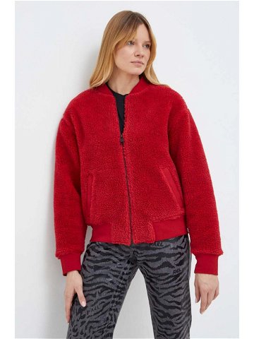 Mikina s příměsí vlny Karl Lagerfeld červená barva hladká