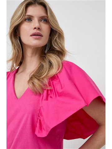 Bavlněná halenka Karl Lagerfeld růžová barva hladká
