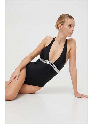 Jednodílné plavky Karl Lagerfeld černá barva mírně vyztužený košík