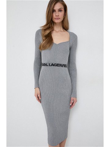 Šaty Karl Lagerfeld šedá barva mini