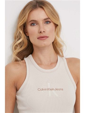 Top Calvin Klein Jeans dámský béžová barva J20J222975