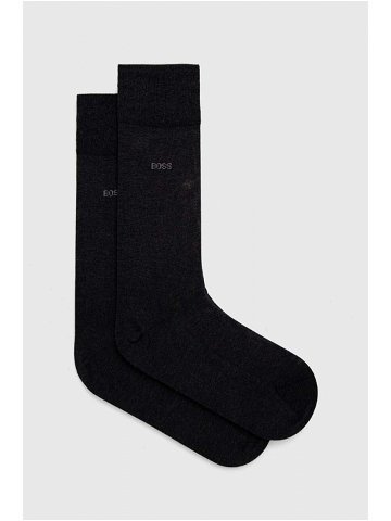 Bavlněné ponožky BOSS šedá barva 50469837