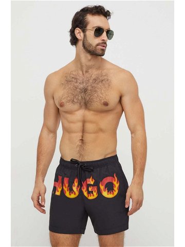 Plavkové šortky HUGO černá barva 50510054