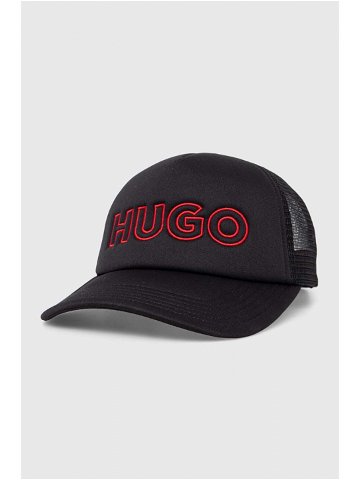 Kšiltovka HUGO černá barva s aplikací 50506071