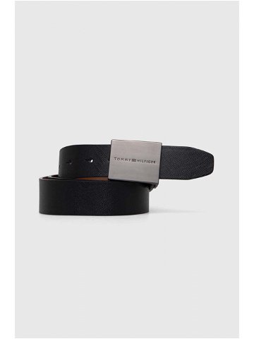 Oboustranný kožený pásek Tommy Hilfiger pánský černá barva AM0AM12063