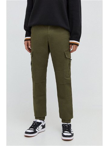 Kalhoty Tommy Jeans pánské zelená barva DM0DM18342