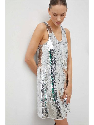 Šaty Samsoe Samsoe LYKKE stříbrná barva mini F23400086