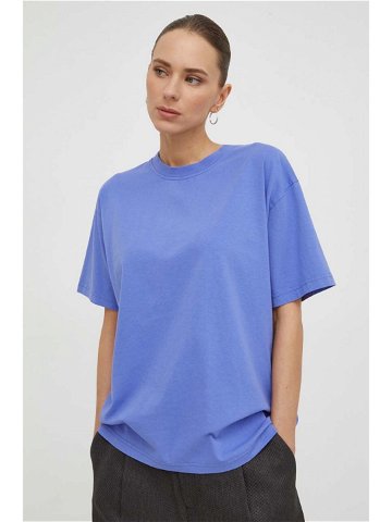Bavlněné tričko Samsoe Samsoe EIRA fialová barva F23200050