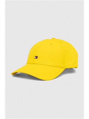 Bavlněná baseballová čepice Tommy Hilfiger žlutá barva s aplikací AW0AW15785