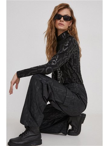 Kalhoty Calvin Klein Jeans dámské černá barva široké high waist J20J222596