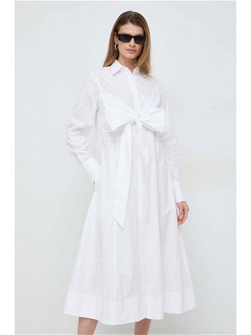 Bavlněné šaty Karl Lagerfeld bílá barva midi
