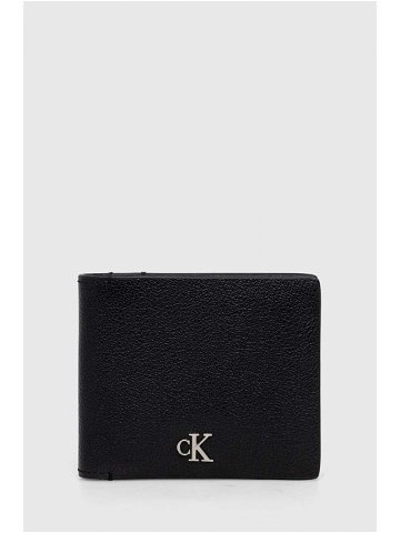Kožená peněženka Calvin Klein Jeans černá barva K50K511445
