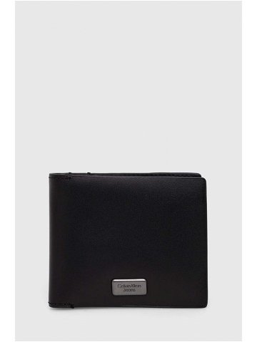 Kožená peněženka Calvin Klein Jeans černá barva K50K511451