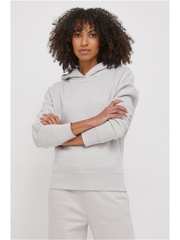 Mikina Calvin Klein dámská šedá barva s kapucí hladká K20K206960