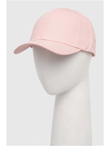Bavlněná baseballová čepice Guess růžová barva s aplikací V4RZ02 WFKN0
