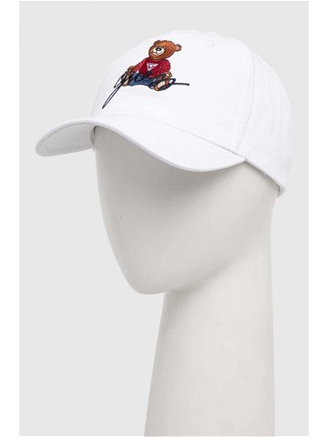 Bavlněná baseballová čepice Guess BEAR bílá barva s aplikací M4RZ20 WF8V0