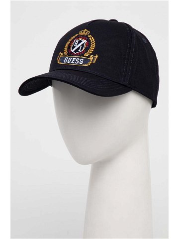 Bavlněná baseballová čepice Guess tmavomodrá barva s aplikací M4RZ09 WF8V0