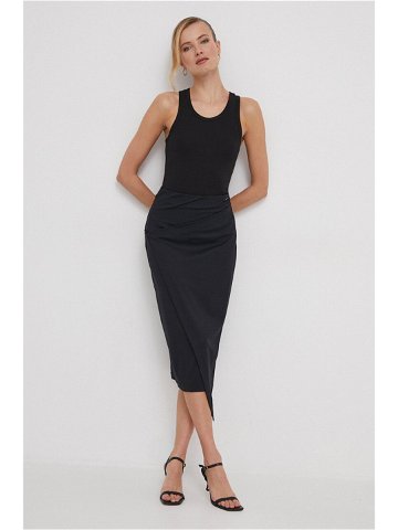 Sukně Calvin Klein černá barva midi pouzdrová K20K206808