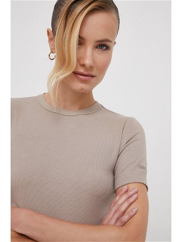 Tričko Calvin Klein béžová barva