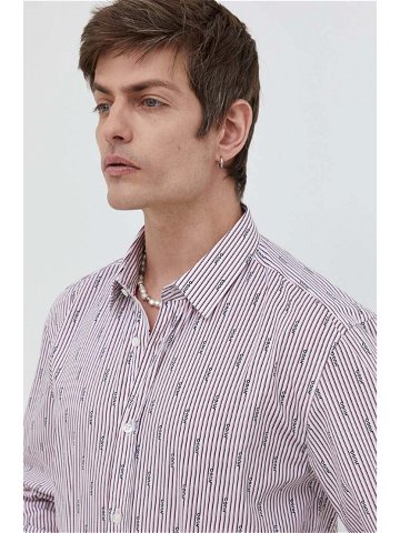 Košile HUGO růžová barva regular s klasickým límcem 50508305