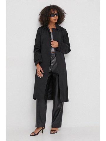 Trench kabát Calvin Klein dámský černá barva přechodný dvouřadový K20K206320
