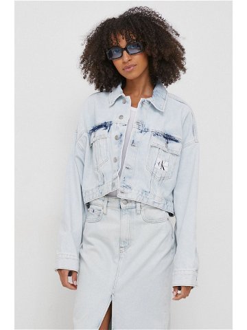 Džínová bunda Calvin Klein Jeans dámská přechodná oversize