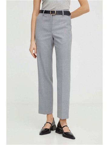 Kalhoty By Malene Birger dámské šedá barva jednoduché high waist