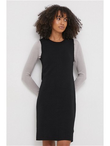 Šaty z vlněné směsi Calvin Klein černá barva mini K20K206899