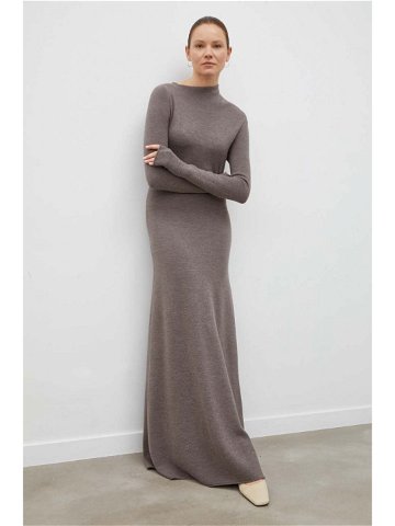 Vlněné šaty Lovechild šedá barva maxi 7894157