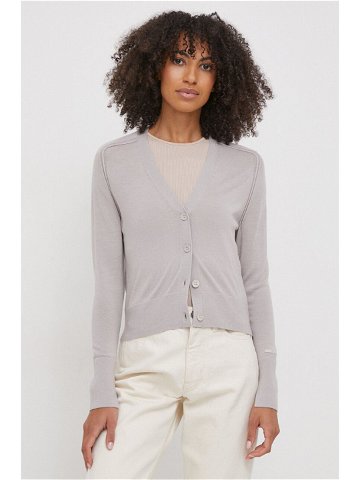 Vlněný svetr Calvin Klein šedá barva lehký K20K206791
