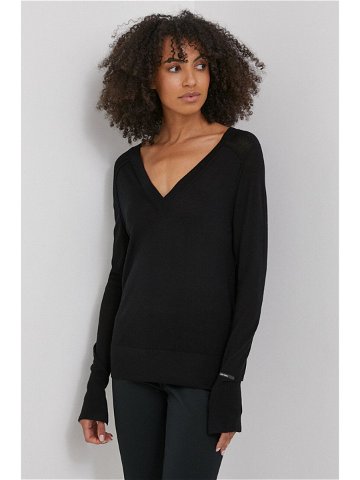 Vlněný svetr Calvin Klein dámský černá barva lehký K20K206793