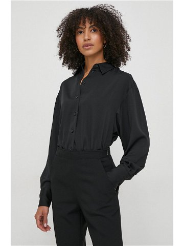 Košile Calvin Klein dámská černá barva relaxed s klasickým límcem K20K206777