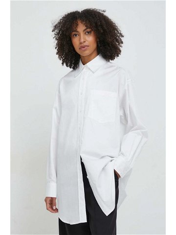 Košile Calvin Klein bílá barva relaxed s klasickým límcem K20K206811