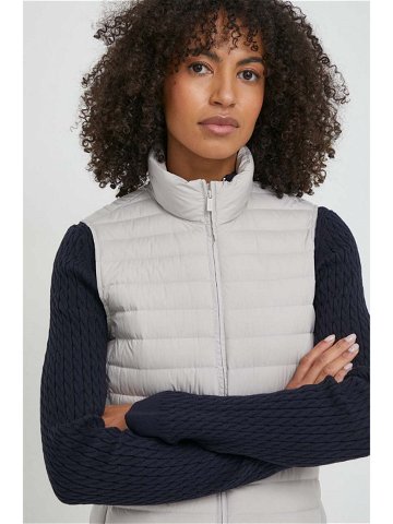 Péřová vesta Calvin Klein šedá barva