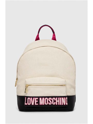 Batoh Love Moschino dámský béžová barva velký s aplikací