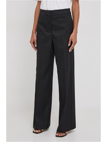 Kalhoty Calvin Klein dámské černá barva jednoduché high waist