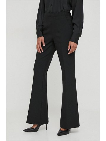 Kalhoty Calvin Klein dámské černá barva zvony high waist
