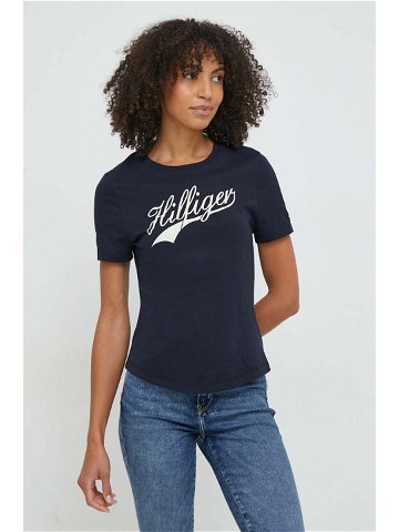 Bavlněné tričko Tommy Hilfiger tmavomodrá barva WW0WW41056