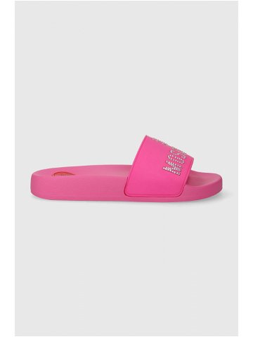 Pantofle Love Moschino dámské růžová barva JA28122G1II13604