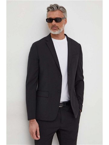 Vlněná bunda Calvin Klein černá barva K10K112935